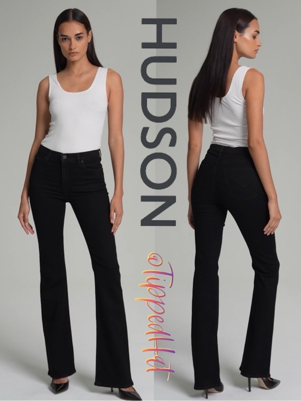 Hudson TALL GIRL (36”) Barbara High Rise Bootcut Jeans Black Tall 27 MSRP $195